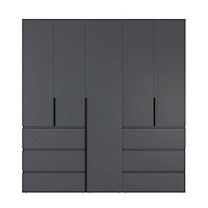 Шкаф распашной комбинированный с антресолью №3 Light 2000х2500х500 Графит серый Art In Head