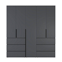 Шкаф распашной комбинированный с антресолью №3 Light 2000х2600х500 Графит серый Art In Head