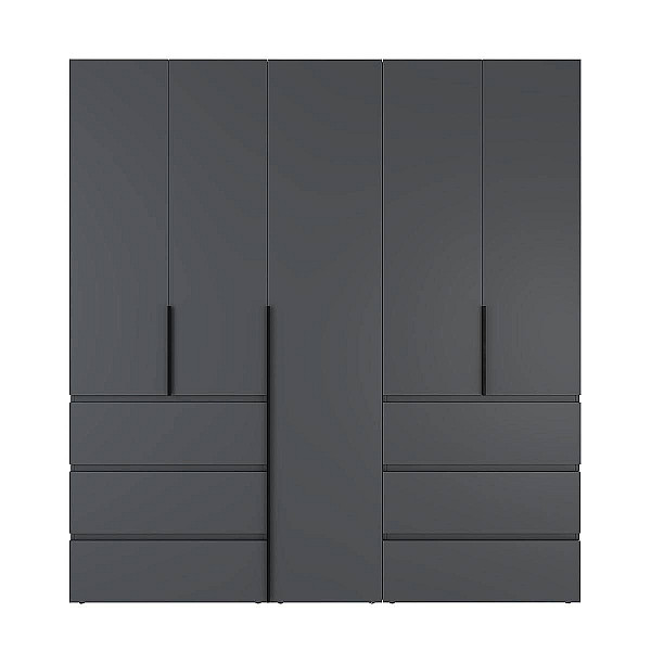 Шкаф распашной комбинированный с антресолью №3 Light 2000х2600х500 Графит серый Art In Head