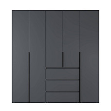 Шкаф распашной комбинированный с антресолью №4 Light 2000х2600х500 Графит серый Art In Head
