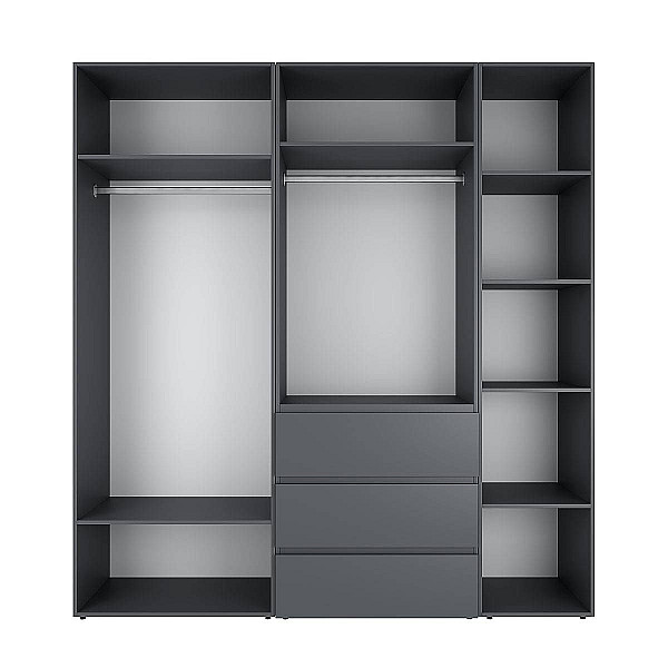 Шкаф распашной комбинированный с антресолью №4 Light 2000х2600х500 Графит серый Art In Head
