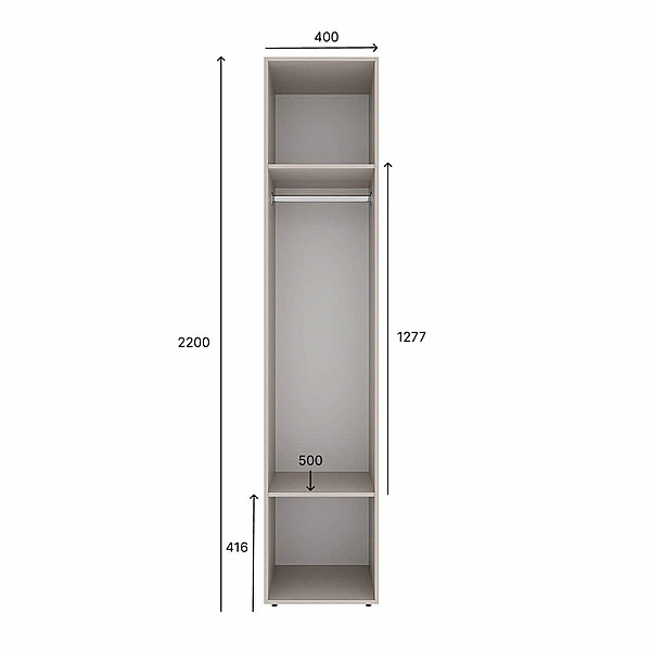 Шкаф распашной комбинированный с антресолью №13 Light 800х2600х500 Дуб Сонома светлая Art In Head