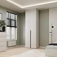 Шафа распашная комбинированная с антресолью №13 Light 800х2600х500 Белый бриллиант Art In Head