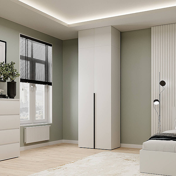 Шкаф распашной комбинированный с антресолью №13 Light 800х2600х500 Белый бриллиант Art In Head