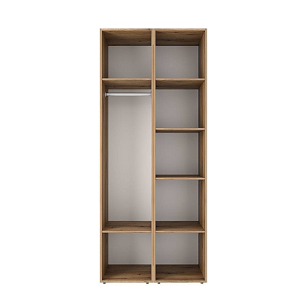 Шкаф распашной комбинированный с антресолью №13 Light 800х2600х500 Дуб Эвок прибрежный Art In Head