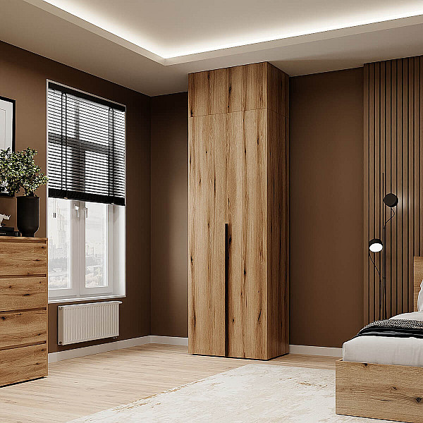 Шкаф распашной комбинированный с антресолью №13 Light 800х2600х500 Дуб Эвок прибрежный Art In Head