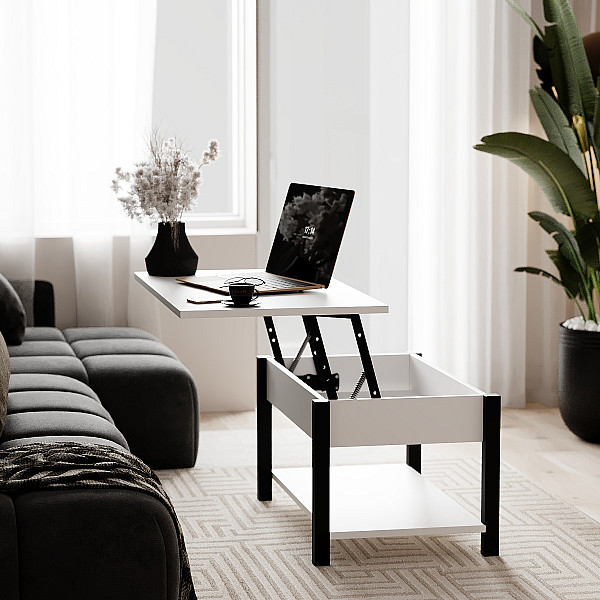 Стіл-трансформер Desk 2.0 Білий діамант/Чорні ноги Art In Head