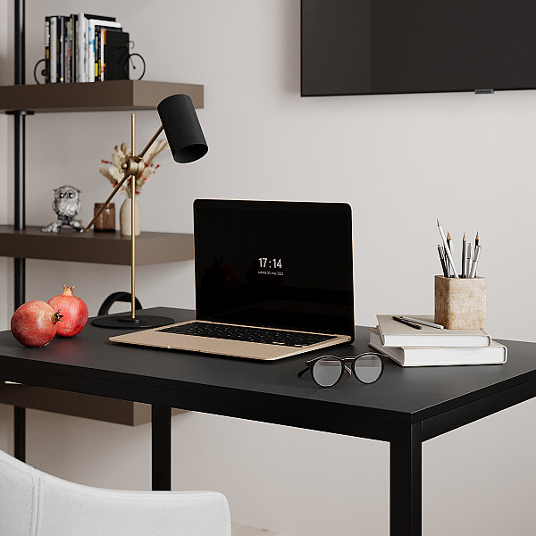 Письменный стол Brevity Loft mid 900х750х670 Графит/Чёрный металл Art In Head