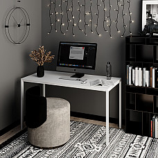 Письменный стол Brevity Loft standart 1400х750х670 Белый бриллиант/Белый металл Art In Head