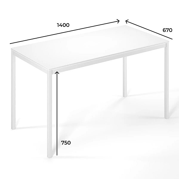 Письменный стол Brevity Loft standart 1400х750х670 Дуб Эвок/Белый металл Art In Head