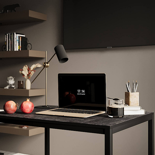 Письменный стол Brevity Loft mid 900×750×670 Бетон Тёмный / Чёрный Art In Head