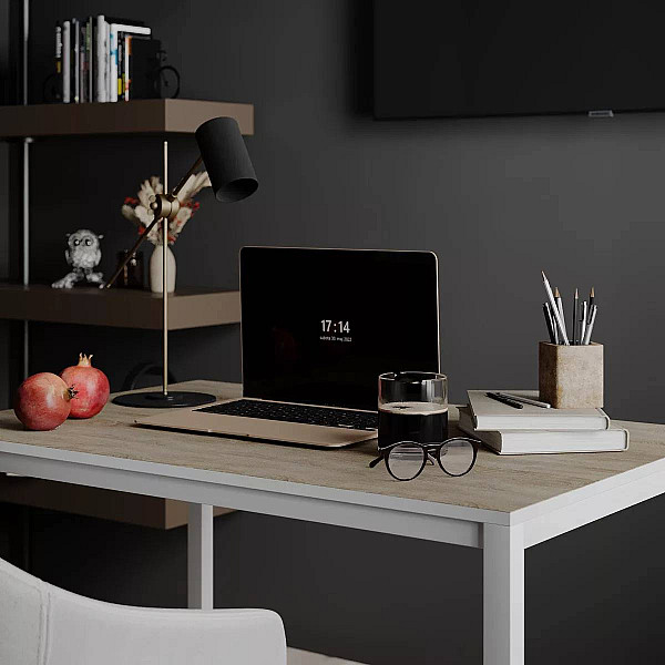 Письменный стол Brevity Loft mid 900х750х670 Дуб сонома/Белый металл Art In Head