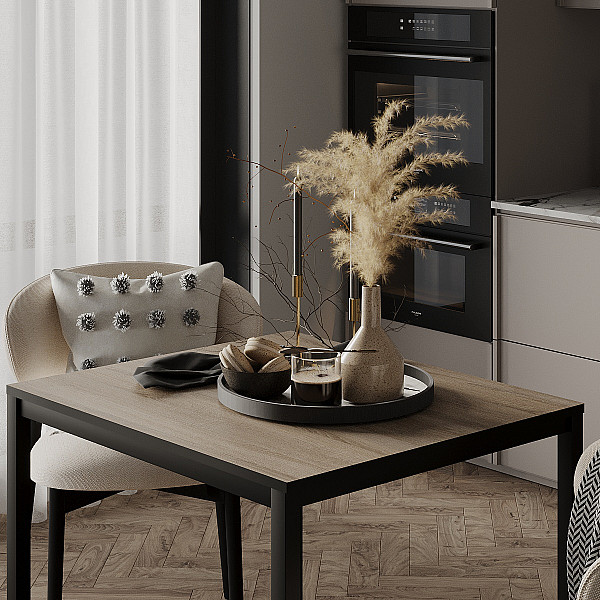 Обеденный стол Brevity Loft mini 670х750х670 Дуб винтаж оксид/Чёрный металл Art In Head