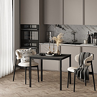 Обеденный стол Brevity Loft 670х750х670 Графит/Черный металл Art In Head