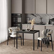 Обеденный стол Brevity Loft mini 670х750х670 Графит/Чёрный металл Art In Head