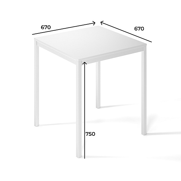 Обеденный стол Brevity Loft mini 670х750х670 Графит/Чёрный металл Art In Head