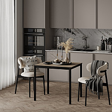 Обеденный стол Brevity Loft mini 670х750х670 Дуб винтаж оксид/Чёрный металл Art In Head