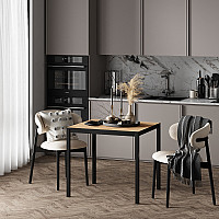 Обеденный стол Brevity Loft mini 670х750х670 Крафт золотой/Черный металл Art In Head
