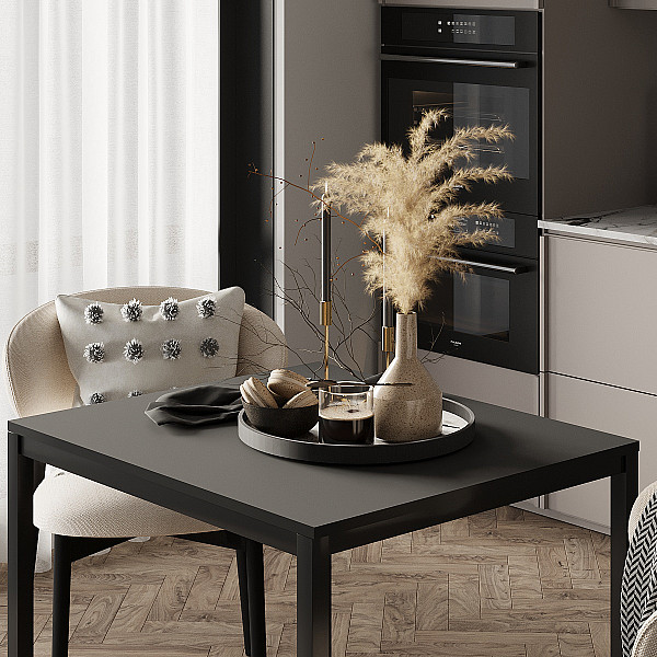 Обеденный стол Brevity Loft mini 670х750х670 Графит/Чёрный металл Art In Head