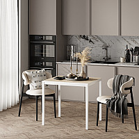 Обеденный стол Brevity Loft mini 670х750х670 Дуб сонома/Белый металл Art In Head