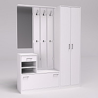 Прихожая Соло-3, Белая, 1600/400/2100 Континент