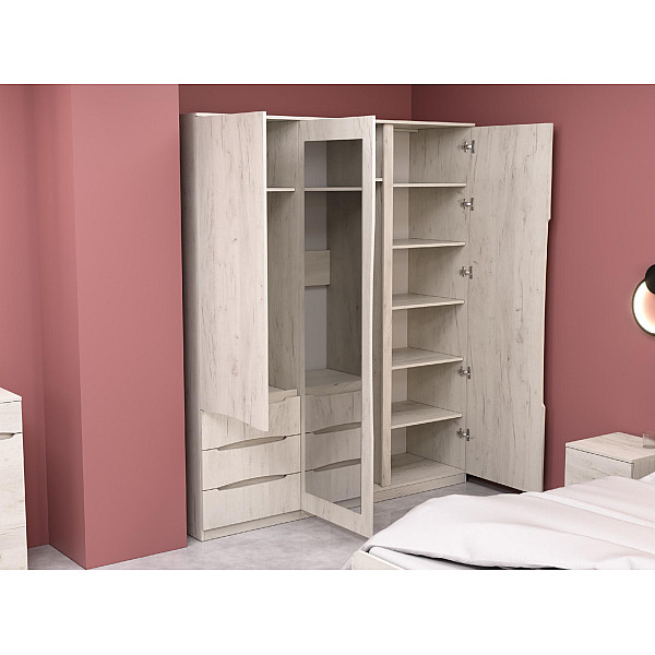 Шкаф Дельта 2, Дуб Крафт Белый, 1800х550х2100 Континент