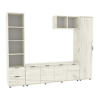 Стенка в гостиную Ketrin-2, Дуб Крафт Белый, 2440х425х1880 Континент