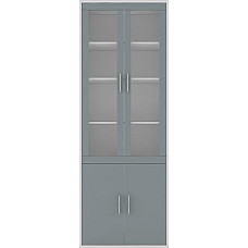 Вітрина офісна Кабі REG2W2D/79/220 4-дверна Попелястий/антрацит Gerbor