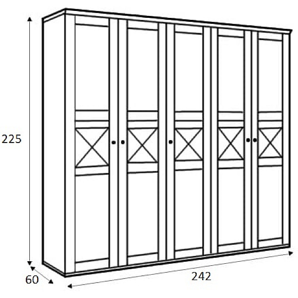 Шафа для одягу Тіна SZF5D 5-дверна Сосна каньйон/дуб сонома трюфель Gerbor