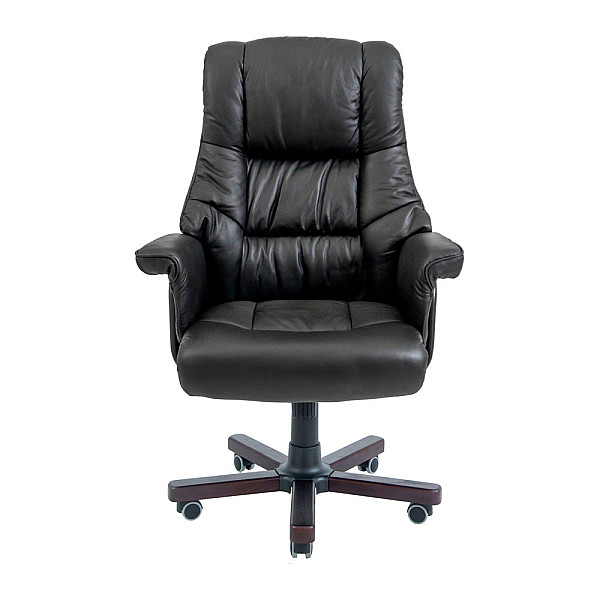 Кресло Richman Конгресс Вуд M-2 Широкий (Anyfix Wide) Кожа Люкс Черная Richman