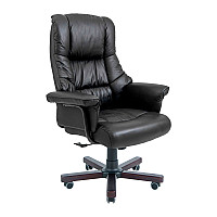 Кресло Richman Конгресс Вуд M-2 Широкий (Anyfix Wide) Кожа Люкс Черная Richman
