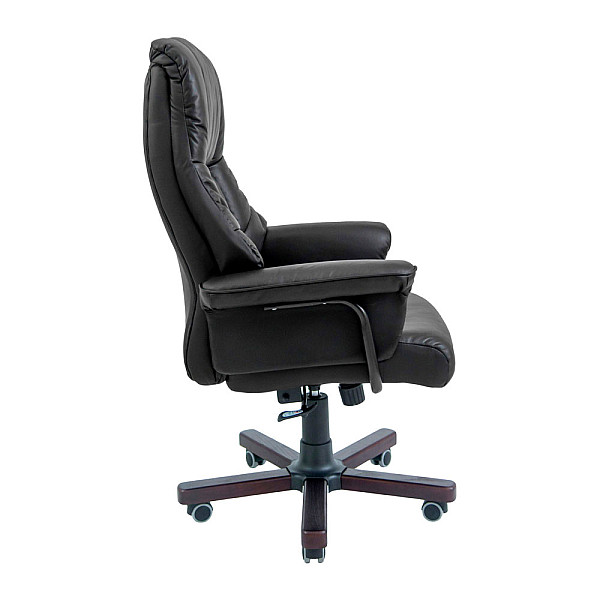 Кресло Richman Конгресс Вуд M-2 Широкий (Anyfix Wide) Кожа Люкс Черная Richman