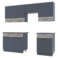 Кухня Лея Графит / вставки Клондайк ДСП 220х60х250 Doros