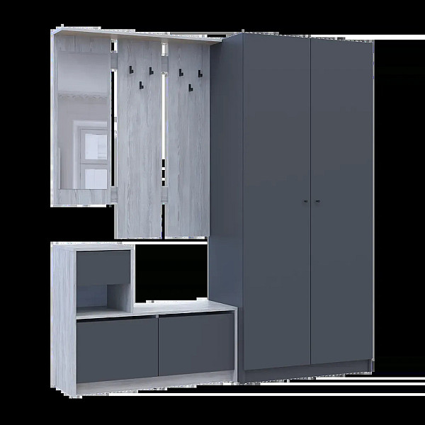 Прихожая Бела и шкаф Промо  2 ДСП 190х48х204 Doros