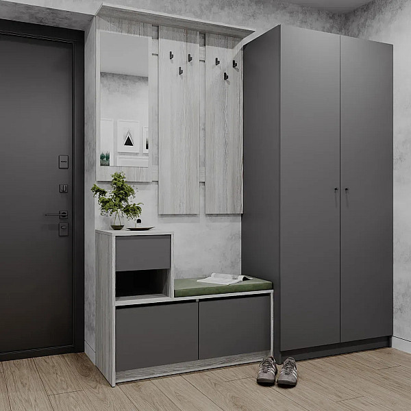 Прихожая Бела и шкаф Промо  2 ДСП 190х48х204 Doros
