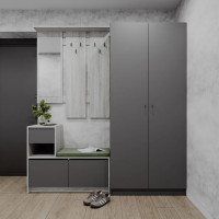 Белая и шкаф Промо 2 ДСП 190х48х204 Doros