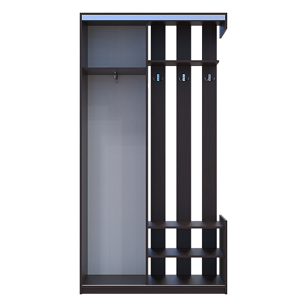Прихожая City One Door Венге 1 Зеркало 110х45х210 Doros