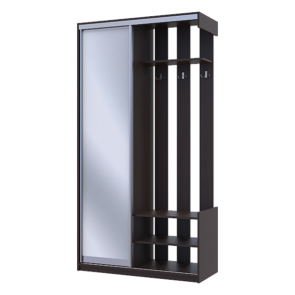 Прихожая City One Door Венге 1 Зеркало 110х45х210 Doros
