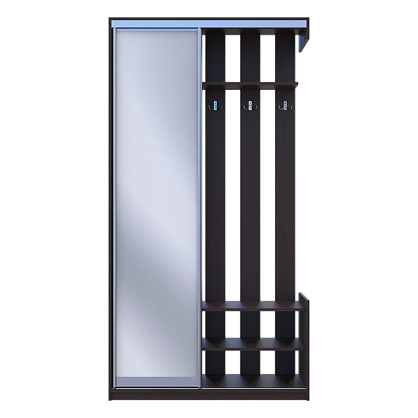 Прихожая City One Door Венге 1 Зеркало 110х45х210 Doros