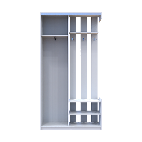 Передпокій City One Door Білий 1 Дзеркало 110х45х210 Doros