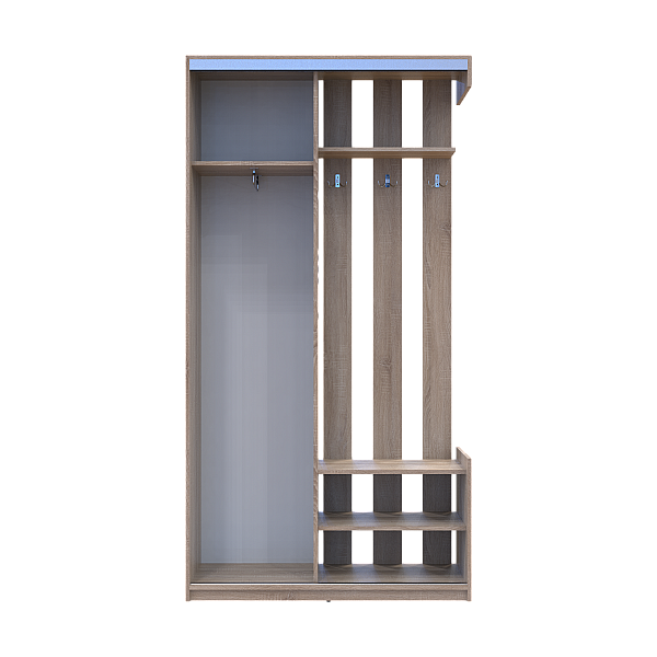 Передпокій City One Door Дуб Cонома 1 Дзеркало 110х45х210 Doros