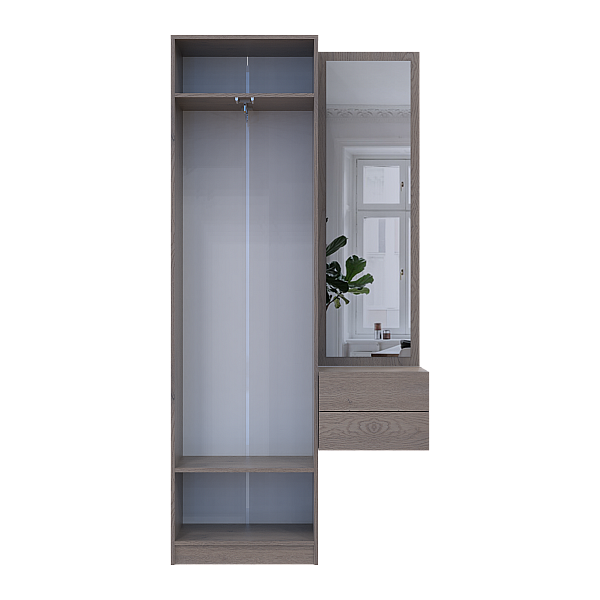 Прихожая Сола 1+2 Канноло/Кашемир ДСП/зеркало 105х40х215 Doros