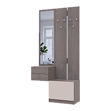 Прихожая Сола 2+3 Канноло/Кашемир ДСП/зеркало 105х40х215 Doros