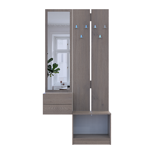 Прихожая Сола 2+3 Канноло/Кашемир ДСП/зеркало 105х40х215 Doros