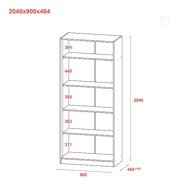 Шафа для одягу Promo з полицями Дуб Сонома 2 ДСП 90х48х204 Doros
