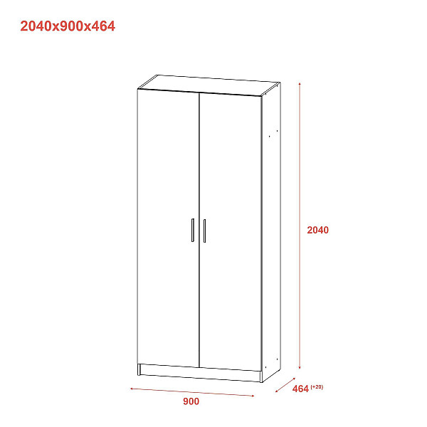 Шафа для одягу Promo з полицями Дуб Сонома 2 ДСП 90х48х204 Doros