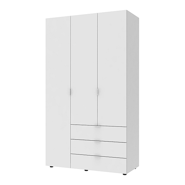 Розпашна Шафа для одягу Гелар Білий 3 ДСП 116,2х49,5х203,4 Doros