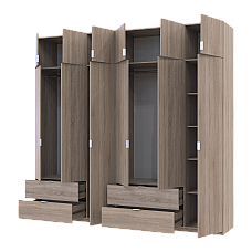 Комплект Лукас Дуб сонома 3+3 ДСП 255х50х240 Doros