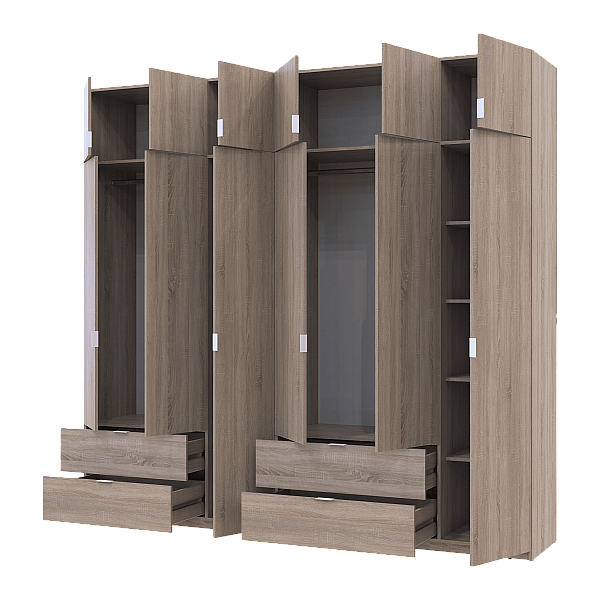 Комплект Лукас Дуб сонома 3+3 ДСП 255х50х240 Doros
