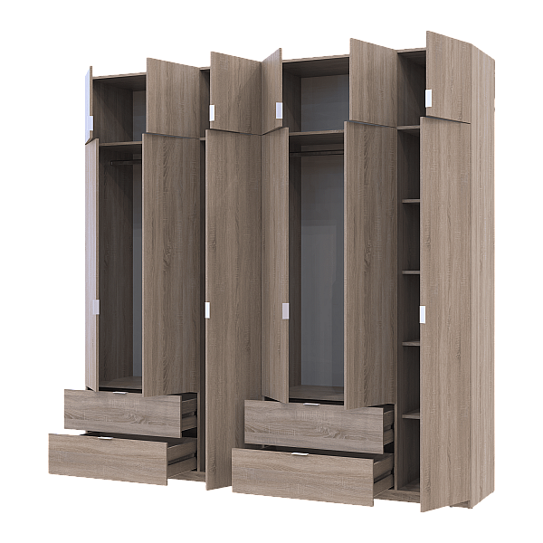 Комплект Лукас Дуб Сонома 3+3 ДСП 240х50х240 Doros